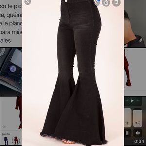 Black wide flare/bell bottom pants